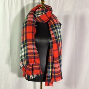 🛍 6 for $35 • Old Navy Red Multicolor Plaid Blanket Scarf